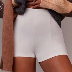 Women's White High-Waisted Shorts